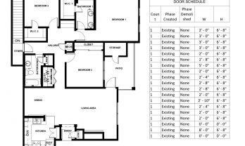 Multifamily 3BR Apartment Floorplan
